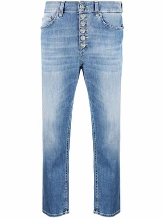 Dondup Koons loose-fit cropped jeans - women - Cotton/Polyester/Spandex/Elastane/Cotton - 30 - Blue