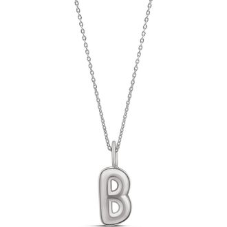 SHYMI Bubble Letter Initial Charm Necklace in Silver at Nordstrom