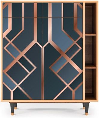 StoryZ Aparador azul-verde 2 cajones y 2 puertas L 94 cm