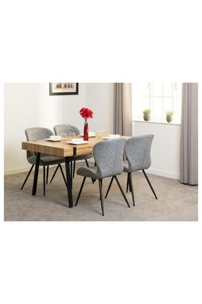 Seconique Treviso Dining Set with Quebec Chairs in Grey