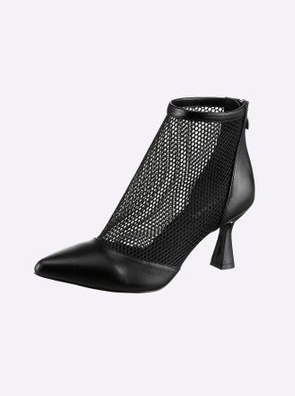 Heine Stiefelette HEINE, Damen, Gr. 39, schwarz, Mesh, Synthetik, Schuhe Stiefelette