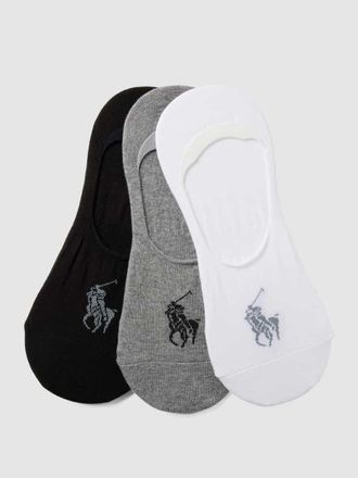 Ralph Lauren Füßlinge mit Logo-Detail im 3er-Pack in Silber Melange, Größe 40-46