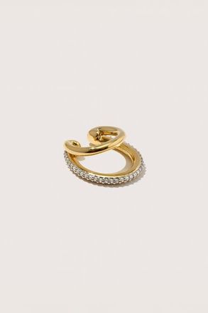 Otiumberg 14kt Gold Vermeil Pave Double Ear Cuff in Yellow Toned Gold at Nordstrom