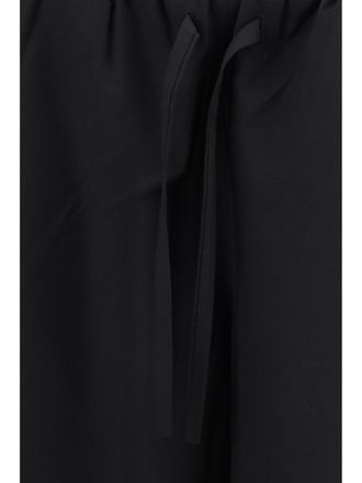 Toteme Womens Drawstring Dinner Trousers Black Wool