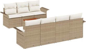 vidaXL Garden Sofa Set 8 pcs Beige Poly rattan Vidaxl