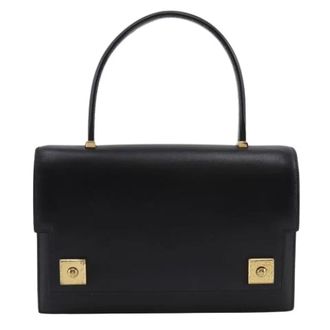 Herm&egrave;s Pre-owned Piano 25 Box Calf Handbag - Dames - Pre-owned - Zwart - Maat: ONE Size Leer