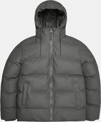 Rains Womens Rains Alta Unisex Puffer Jacket - 13 Grey - Black - Size: 10/8