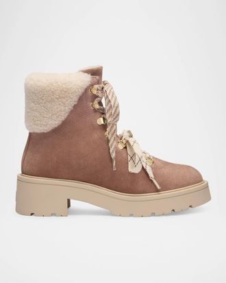 Stuart Weitzman Ren Shearling Suede Booties