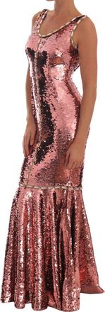 Dolce & Gabbana Womens Sequined Mermaid Gown Pink Polyester