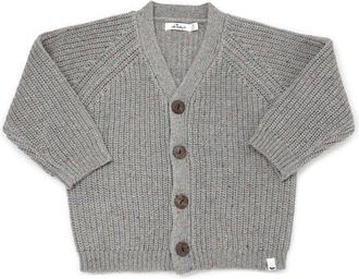 Oh Baby! Grandpa Knitted Cardigan- Infant in Charcoal Confetti at Nordstrom, Size 12-18M