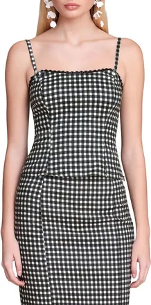 Avec Les Filles Peplum Linen-Blend Tank Top