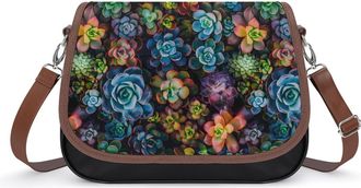 Generic Succulents Crossbody Bags for Women Shoulder Messenger Bag Purse Handbags
