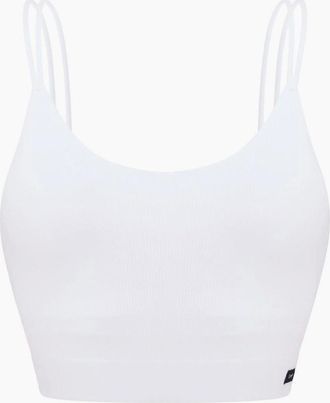Lee Womens Ava Scoop Neck Cropped Tank - White - Size: 10