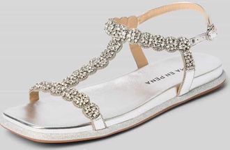 Alma En Pena Sandalette mit Strasssteinbesatz in Silber, Größe 39