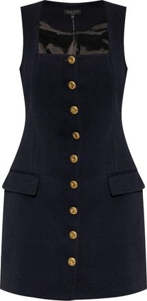 Rag & Bone buttoned mini dress - women - Acetate/Wool/Viscose/Polyamide/Elastane - 10 - Blue