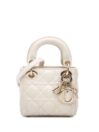 Dior 2021 Micro Lambskin Cannage Lady Dior satchel - women - Lambskin - One Size - White