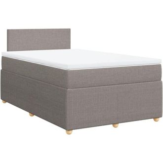 vidaXL Cama Box Spring Con Colch&oacute;n Tela Gris Taupe 120x200 Cm Vidaxl