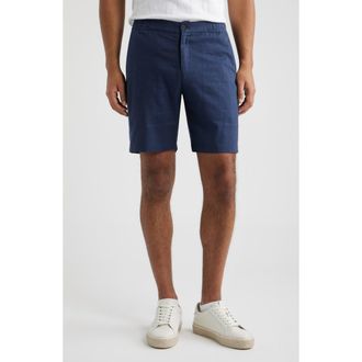 Bugatchi Aerolinen Linen Blend Shorts in Navy at Nordstrom, Size Xx-Large