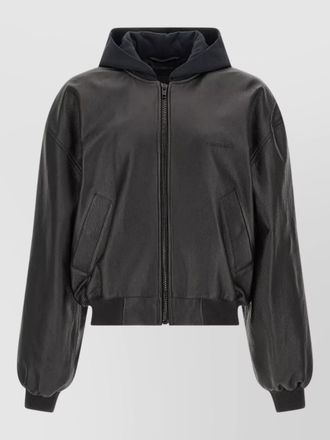 Balenciaga salon de couture hooded graphic bomber jacket