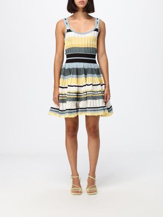 Alaia Multicolor Striped Knit Off-the-Shoulder Mini Dress
