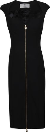 Elisabetta Franchi Full Zip Sleeveless Midi Day Dress