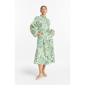 Diarrablu Printed Cotton Poplin Naja Midi Dress Toile Olive at Nordstrom, Size Medium
