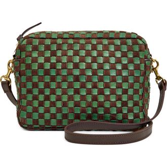 Clare Vivier Midi Sac Woven Crossbody Bag in Deep Pine Chocolate at Nordstrom
