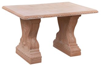 Biscottini International Mesa De Comedor L124xpr83xh74 Cm Mesa De Jard&iacute;n Mesa Exterior E Interior Mesa De Terracota Mesa Decorativa Made In Italy