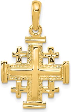 Diamond2Deal 14k Yellow Gold Jerusalem Cross Pendant