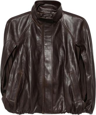 SIMKHAI Leather Cape Jacket