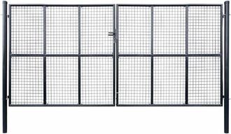 vidaXL Vidaxl - Cancello per Giardino in Acciaio Zincato Grigio 400x200 cm