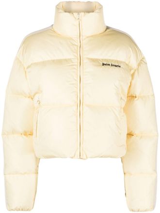 Palm Angels logo-embroidered puffer jacket - women - Polyamide/Polyamide/Polyester/Feather Down - M - Yellow