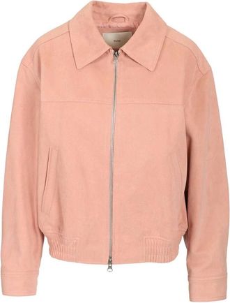 Dunst Alter-Suede Collared Blouson - Dames - Zomerjassen - Roze - S - Leer - Jassen