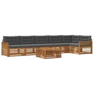 vidaXL Conjunto De Sof&aacute;s De Exterior 7 Pcs Natural Y Antracita Vidaxl