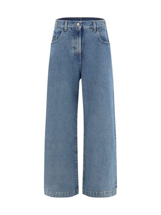 The Attico Wide-Leg Denim Cotton Jeans