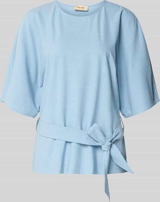 Mos Mosh Relaxed Fit Bluse aus Viskose-Mix Modell Rikas in Hellblau Melange, Gr&ouml;&szlig;e XL