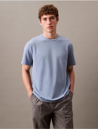 Calvin Klein Mens Tech Pique T-Shirt - Blue - XS