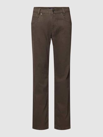 Gardeur Hose mit Label-Patch in Mittelbraun, Gr&ouml;&szlig;e 36/30