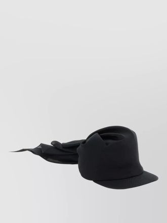 Balenciaga silk cap soft fabric bow wide brim