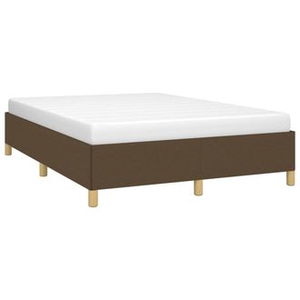 vidaXL Cama Sin Colch&oacute;n Tela Marr&oacute;n Oscuro 140x190 Cm Vidaxl