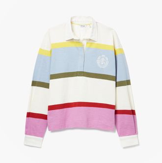 Joules Lara Slub Womens Rugby Shirt Multi - Multicolour Cotton - Size 10 UK