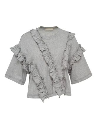 Ulla Johnson Sydney T-shirt met ruches - Grijs
