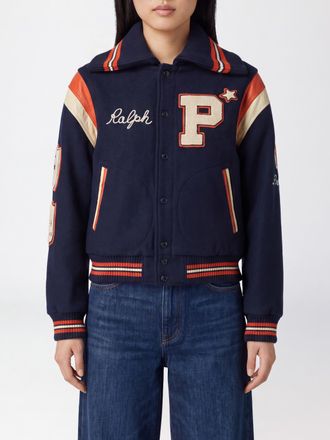Polo Ralph Lauren Cropped Wool-Blend Varsity Bomber Jacket with Patches