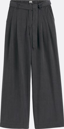 La Redoute Collections Broek met wijde pijpen en hoge taille, en strikceintuur