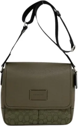 Coach Pre-owned Cross Body Bags, female, Green, Size: ONE SIZE Pre-owned Canvas Shoulder Bag