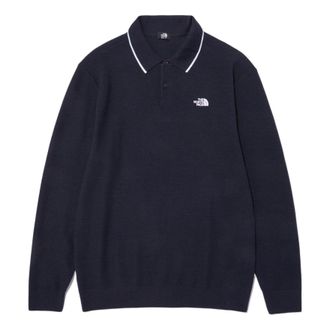 The North Face Long Sleeve Polo Shirt Navy NT7QN51B