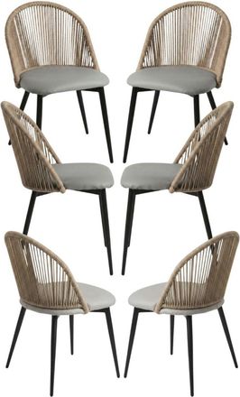 Regalos Miguel Packs Sillas Comedor - Pack 6 Sillas Misal - Gris Oscuro