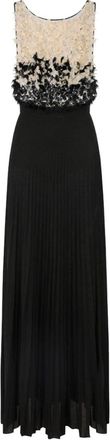 Elisabetta Franchi Rode Loper Tule en Lurex Jersey Jurk - Dames - Avondkleed - Zwart - S - Tule - Kleedjes
