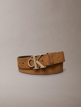 Calvin Klein Cintur&oacute;n de ante con hebilla con logo