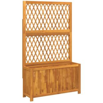vidaXL Planter with Trellis 100x32x165 cm Solid Wood Acacia Vidaxl